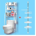 Combo Organizador de Baño sobre Inodoro y Estantería Esquinera de Ducha de 4 Niveles sin Taladrar
