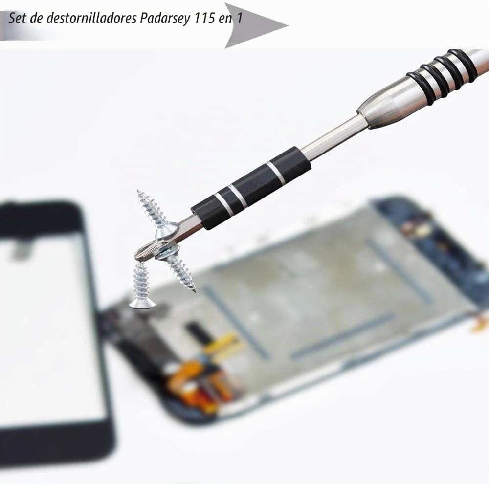 Kit de Destornilladores de Precisión 115 en 1 para Reparar Celulares y Laptops