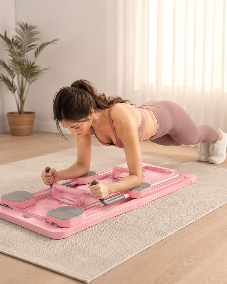 Tabla de Entrenamiento Deslizante Multifuncional para Pilates con Asas y Bandas