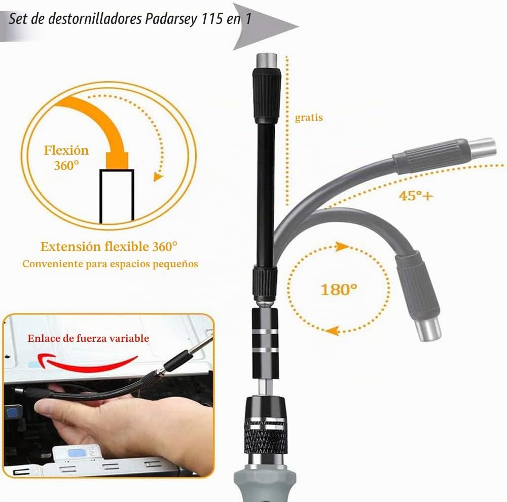 Kit de Destornilladores de Precisión 115 en 1 para Reparar Celulares y Laptops