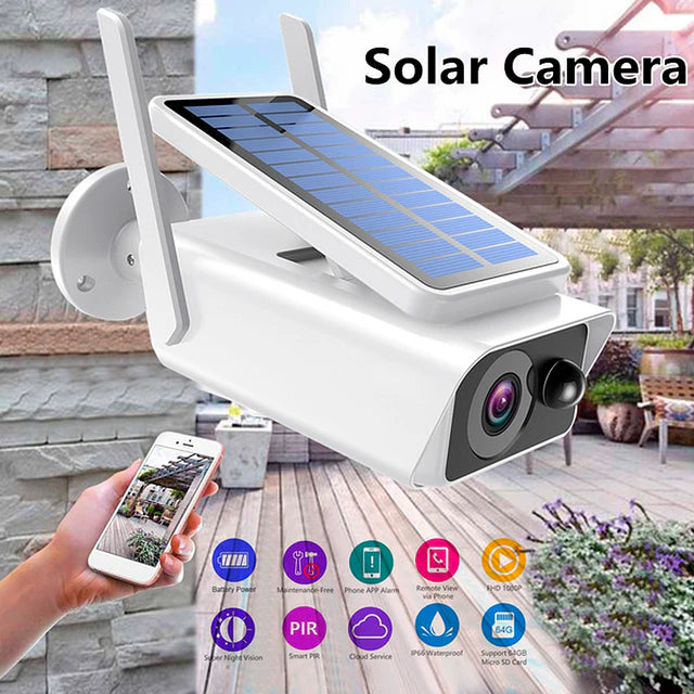 Cámara de Seguridad Solar con WiFi y Detección de Movimiento