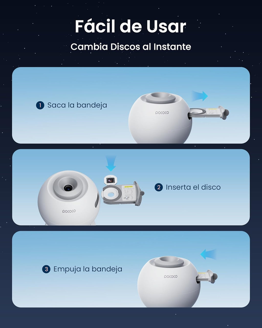 Proyector de Estrellas Galaxia con Rotación y Temporizador