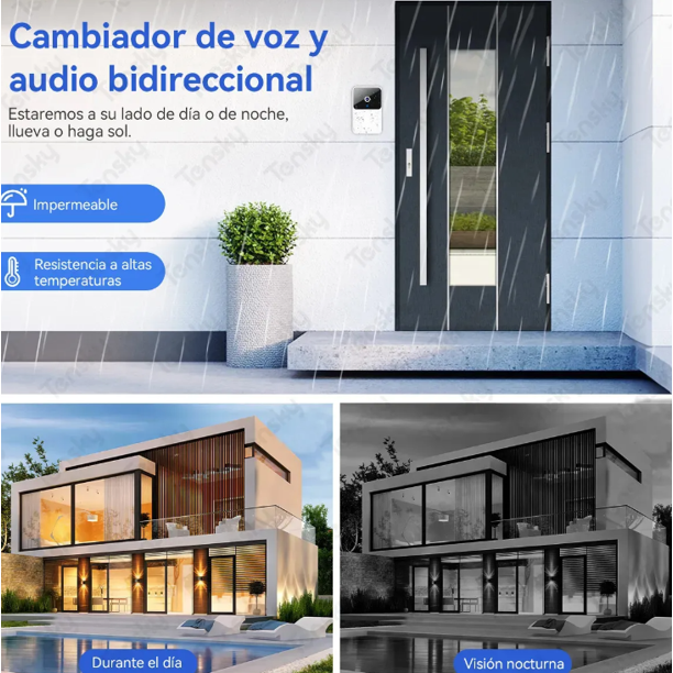 Timbre Inalámbrico con Cámara WiFi y Visión Nocturna X9