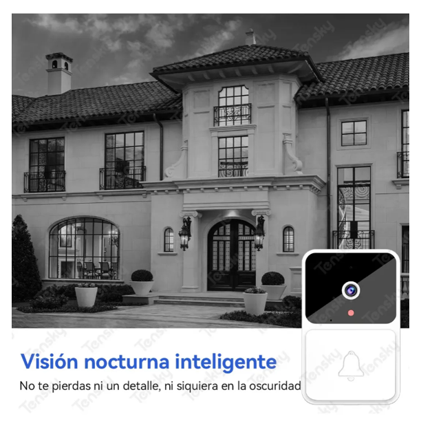 Timbre Inalámbrico con Cámara WiFi y Visión Nocturna X9