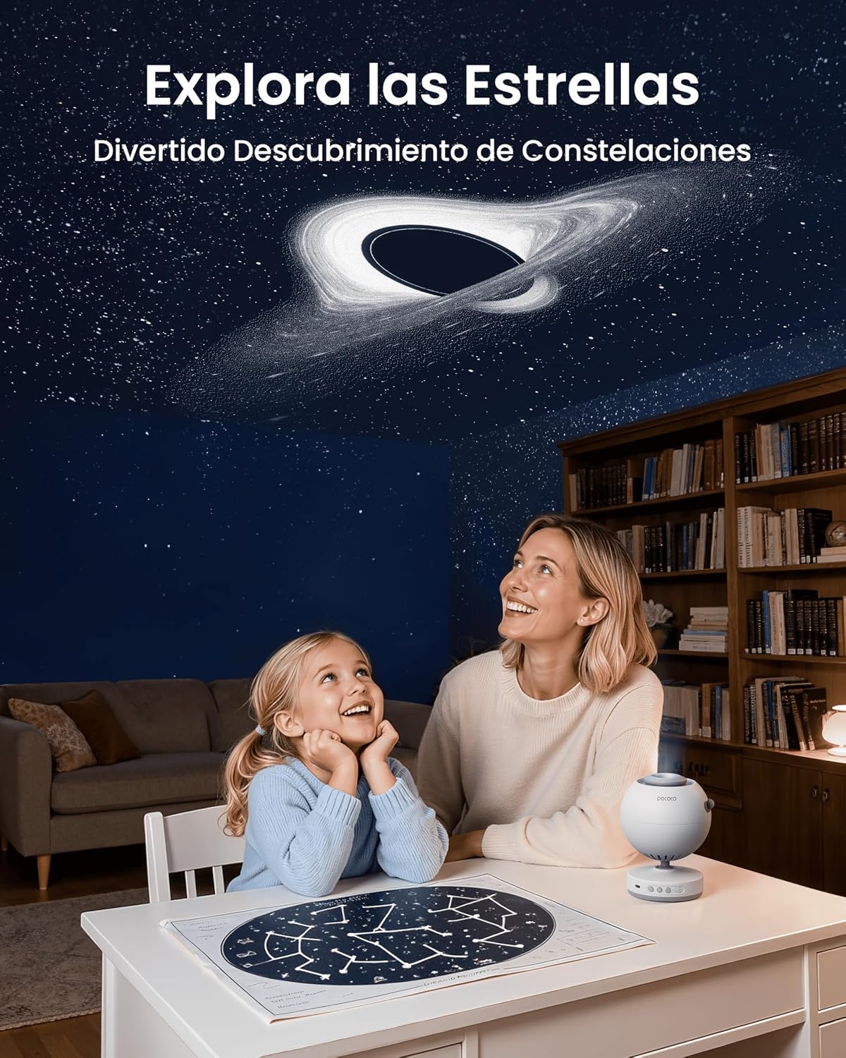 Proyector de Estrellas Galaxia con Rotación y Temporizador