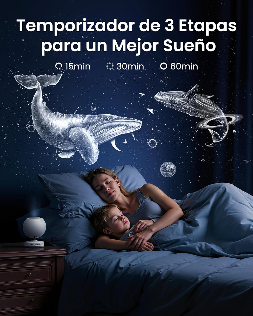 Proyector de Estrellas Galaxia con Rotación y Temporizador