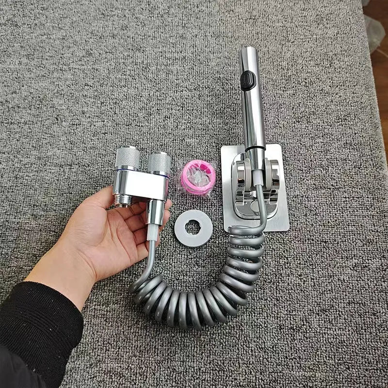 Pistola Rociadora tipo Bidé para Inodoro con Manguera Flexible