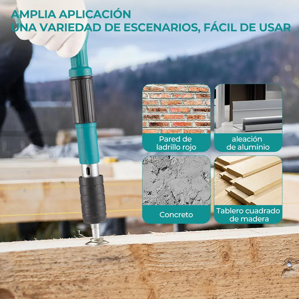 Pistola de Clavos Ergonómica con Cuerpo de Aluminio y Seguro