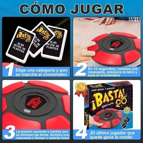 Juego de Mesa Basta Electrónico 2.0 con Tablero, Luces y Cronómetro