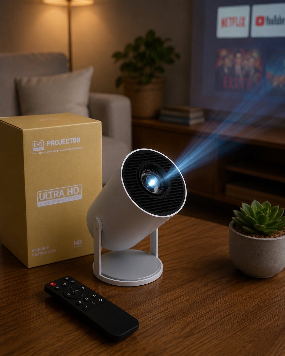 Mini Proyector Portátil para Cine en Casa con Imagen en Gran Tamaño