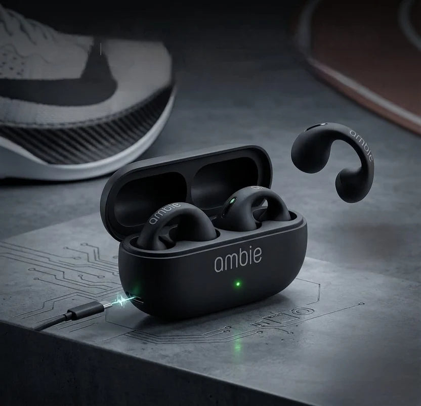 Auriculares de Sonido Abierto Tipo Clip Blancos Ligeros y Ergonómicos