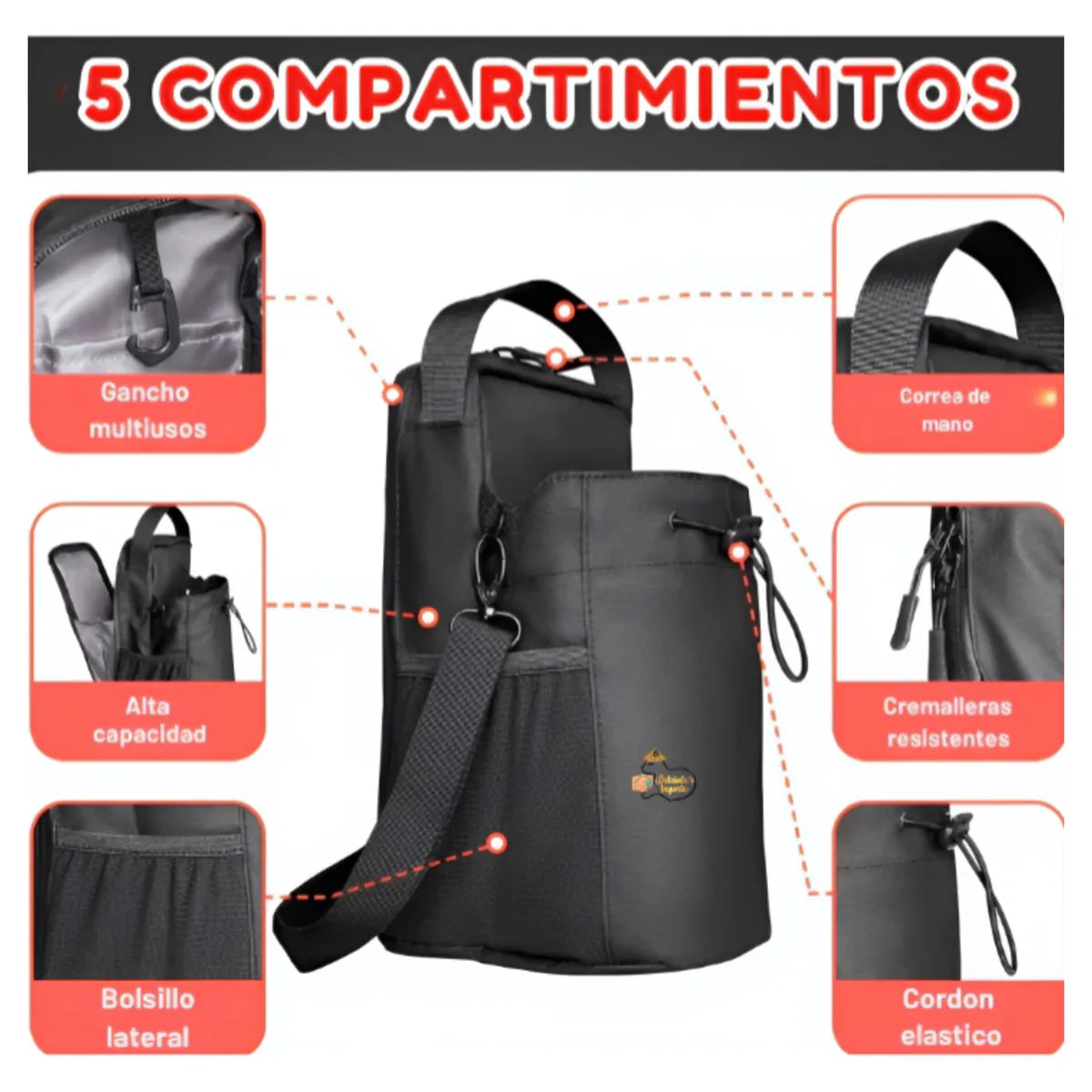 Bolso Magnético Portabotella para Gym con Correa Ajustable